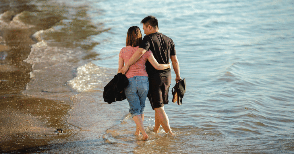 Romantic love holiday in the UK with couple