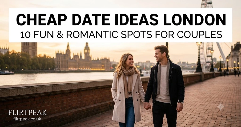 Home A happy couple walking by the River Thames, representing fun and cheap date ideas london has to offer.